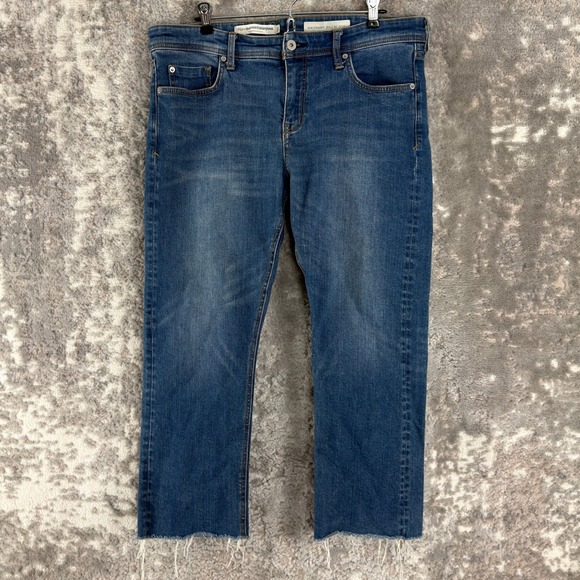 Pilcro and the Letterpress Denim - Pilcro and the Letterpress Size 31p Slim Straight Raw Hem Jeans Blue Women
